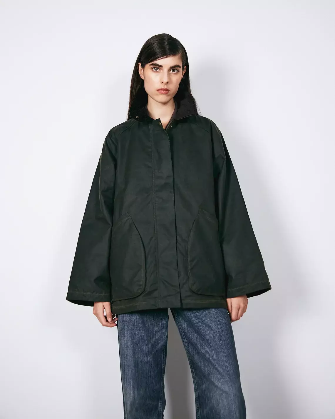 Brixtol Textiles Davonna Olive Damen Wachsjacke Wasserabweisend grün